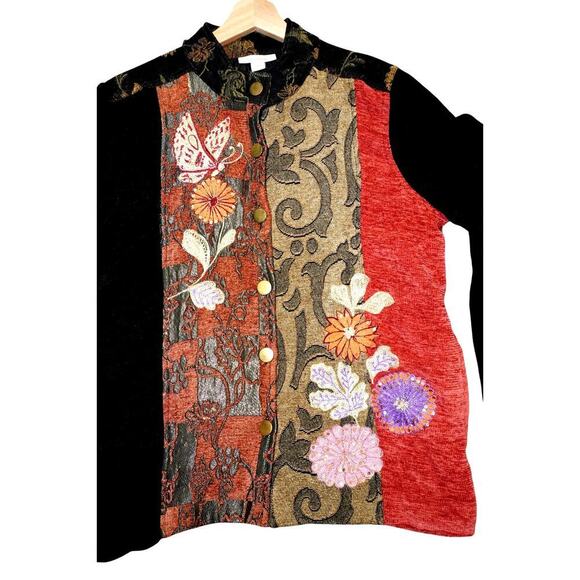 Dressbarn Embroidered Tapestry Patchwork Boho Artsy Statement Layer – Size L - Picture 8 of 8